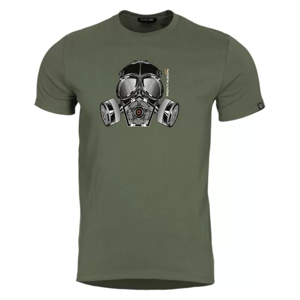  T-Shirt PENTAGON AGERON GAS MASK K09012 OLIVGRÜN 