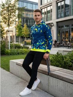 Hochwertiges Funktions-Sweatshirt für Herren ALTISPORT VOJ/ALM108MI01 MARINE-NEONGELB