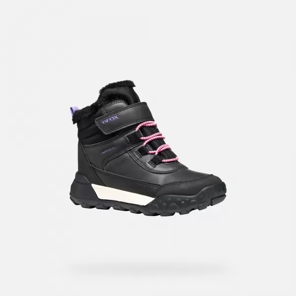  Stiefeletten für Mädchen GEOX TREKKYUP AB J46M7A0MEMSC9266 SCHWARZ 