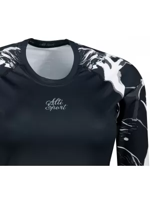 Frauen funktionales t -Shirt mit langen Ärmeln Premium ALTISPORT VOJ/ALW114TR03 SCHWARZ