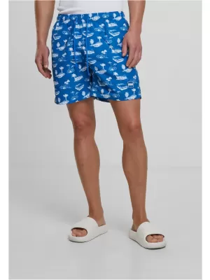 Badeshorts URBAN CLASSICS TB2679 HELLBLAU/WEIß