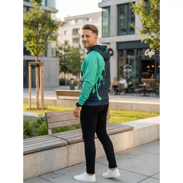  Funktionaler Sweatshirt -Premium von Männern ALTISPORT VOJ/ALM112MI01 SCHWARZ-TYRKYS 