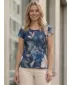 Damen Freizeitshirt Premium ALTISPORT VOJ/ALW097TR06 BLAUE BLUMEN