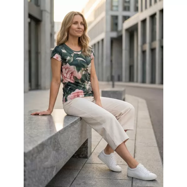  Damen Freizeitshirt Premium ALTISPORT VOJ/ALW097TR06 ROSA BLÜTEN 