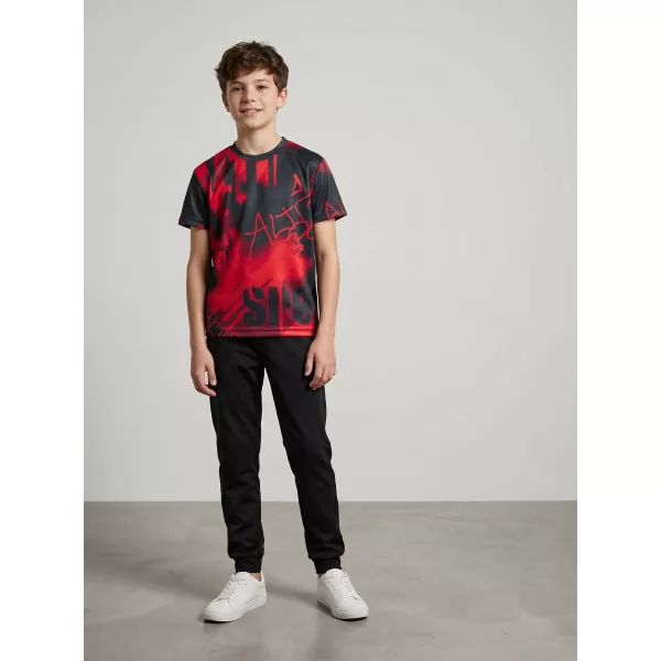  Funktionaler t -Shirt -Prämie von Kindern ALTISPORT VOJ/ALK076TR01 ROT -SCHWARZ 