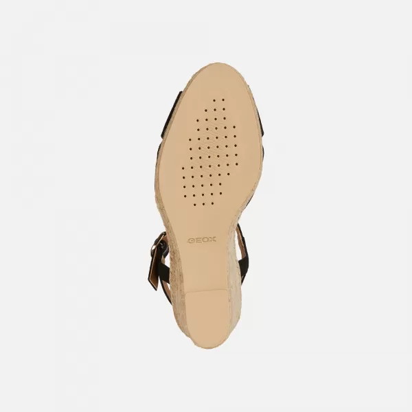  Damensandalen GEOX GELSA LOW SCHWARZ 