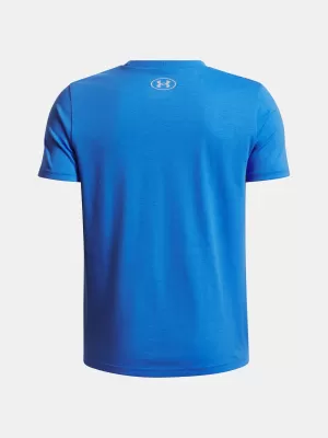 T-Shirt für Jungen UNDER ARMOUR UA B LOGO WORDMARK SS BLAU