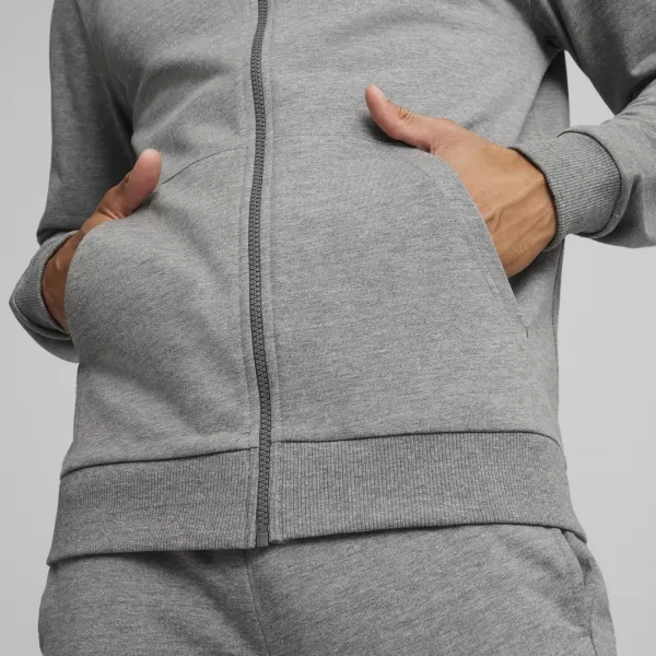  Jacke PUMA TEAMGOAL CASUALS HOODED JACK 658595_33 MITTELGRAUES HEATHER/WEIß 