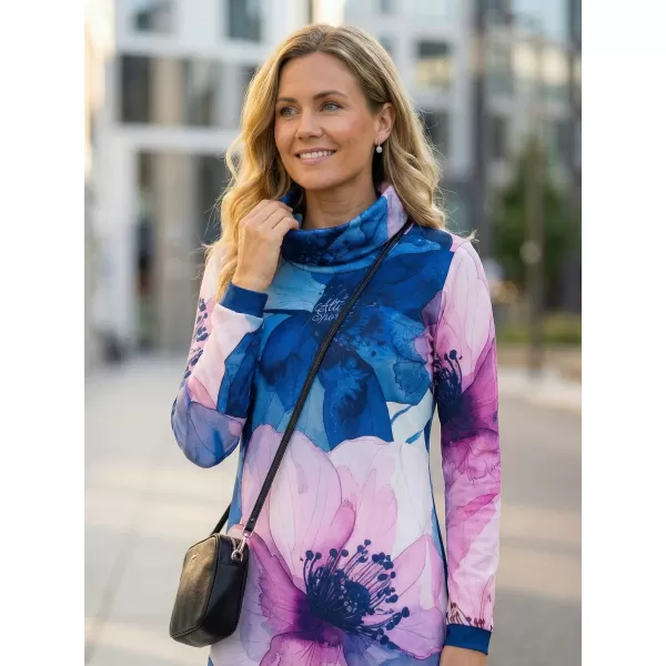  Erweitertes Premium-Sweatshirt für Damen ALTISPORT VOJ/ALW117MI06 BLAU-ROSA 