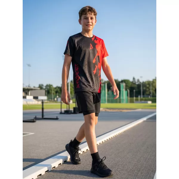  Funktionaler t -Shirt -Prämie von Kindern ALTISPORT VOJ/ALM112TR01 SCHWARZ 