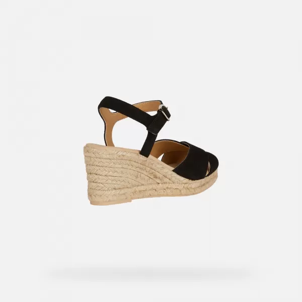  Damensandalen GEOX GELSA LOW SCHWARZ 
