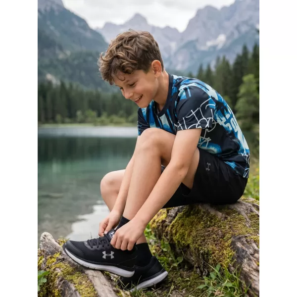  Funktionaler t -Shirt -Prämie von Kindern ALTISPORT VOJ/ALK076TR01 BLAU -BLACK 