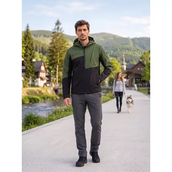  Herren -Softshelljacke ALTISPORT GAN KHAKI/SCHWARZ 