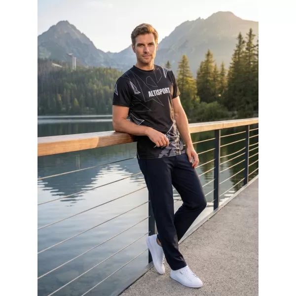  Herren Freizeithemd Premium ALTISPORT VOJ/ALM123TR06 SCHWARZ UND WEIß 