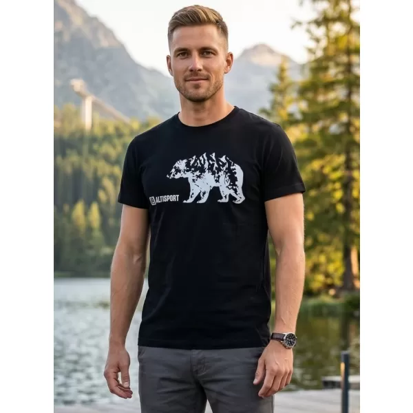  Herren t -Shirt mit kurzen Ärmeln ALTISPORT ALM193129 SCHWARZ 