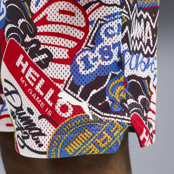  Shorts PUMA HOOPERHOTLINE AOP 7" SHORTS 63283701 FÜR ALLE ZEITEN ROT/AOP 