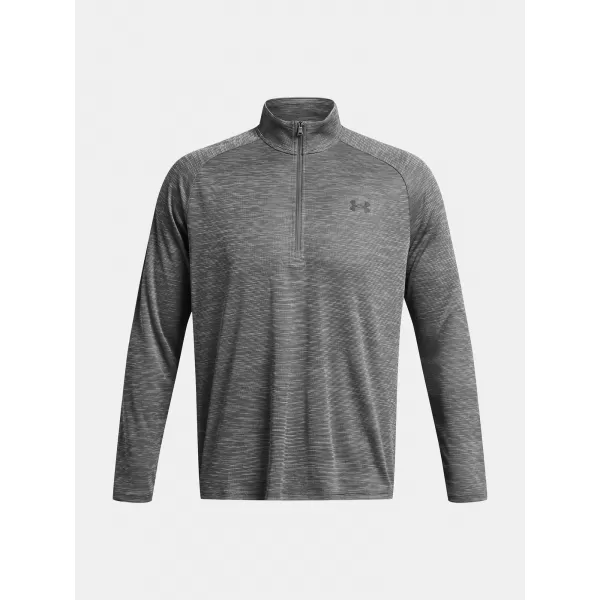  Herren-T-Shirt UNDER ARMOUR UA TECH TEXTURED 1/2 ZIP 1382797-025 GRAU 