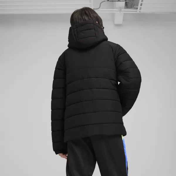  Jacke PUMA TEAMADDITIONS HOODED PADDED JACKET JR 65973803 PUMA BLACK/PUMA SILBER 