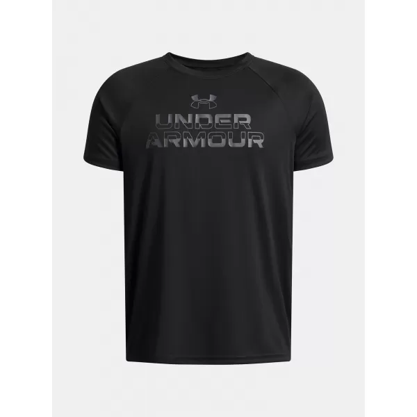  T-Shirt für Jungen UNDER ARMOUR UA TECH SPLIT WORDMARK SS 1383010-003 SCHWARZ 