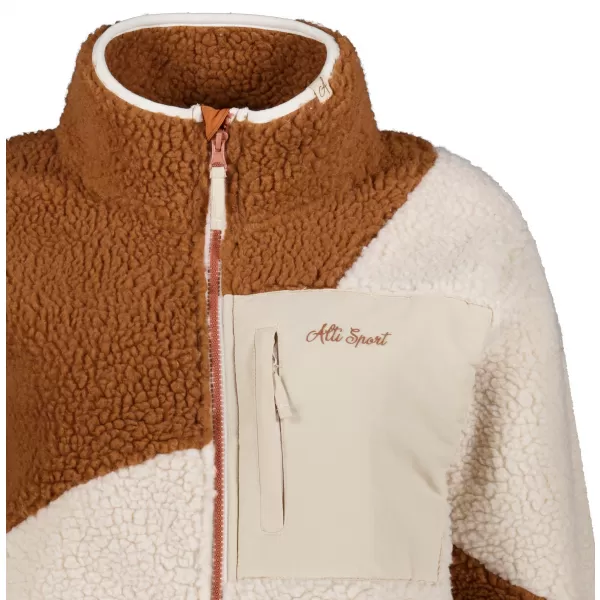  Fleece-Sweatshirt für Damen ALTISPORT GERI BEIGE/BRAUN 