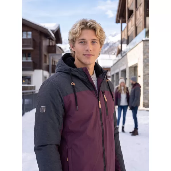  Herren-Winterjacke ALTISPORT NEROM BURGUND 