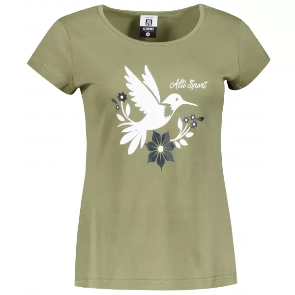  Frauen t -Shirt mit kurzen Ärmeln ALTISPORT ALW192122 KHAKI 