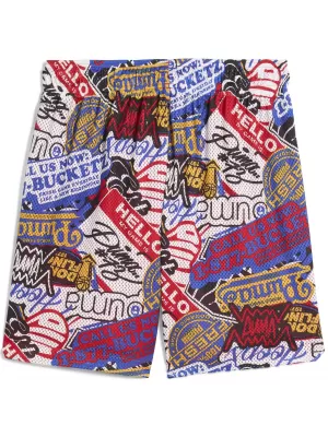 Shorts PUMA HOOPERHOTLINE AOP 7" SHORTS 63283701 FÜR ALLE ZEITEN ROT/AOP
