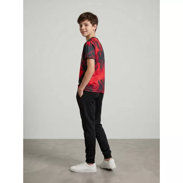 Funktionaler t -Shirt -Prämie von Kindern ALTISPORT VOJ/ALK076TR01 ROT -SCHWARZ 