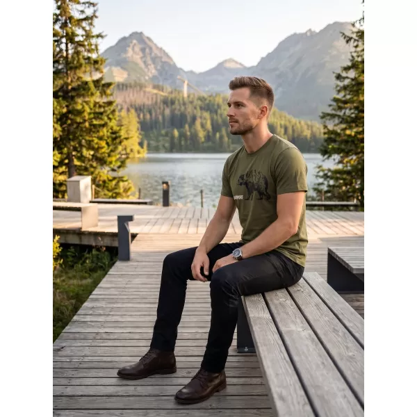  Herren t -Shirt mit kurzen Ärmeln ALTISPORT ALM193129 KHAKI 