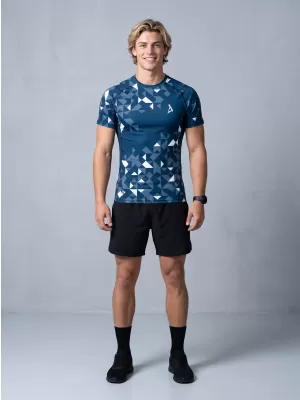 Funktionelle Kompression von Männern t -Shirt Premium ALTISPORT VOJ/ALM108TR04 MARINE-WEIß