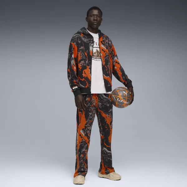  Herren-Sweatshirt PUMA LAFRANCE HEEM ERA FULL ZIP 63247101 ORANGE GLO/AOP 