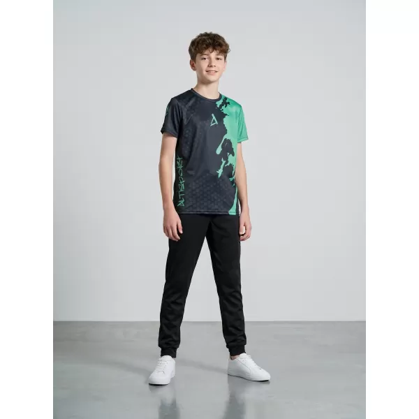  Funktionaler t -Shirt -Prämie von Kindern ALTISPORT VOJ/ALM112TR01 SCHWARZ-TYRKYS 