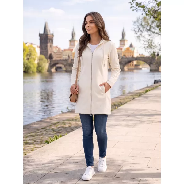  Premium-Fleece-Sweatshirt für Damen ALTISPORT LIALA BÍLÁ/KRÉMOVÁ WEIß 