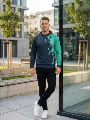 Funktionaler Sweatshirt -Premium von Männern ALTISPORT VOJ/ALM112MI01 SCHWARZ-TYRKYS