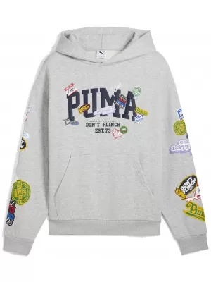 Herren-Sweatshirt PUMA HOOPERHOTLINE PULLOVER HOODIE 63282703 HELLGRAUES HEIDEKRAUT