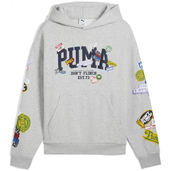  Herren-Sweatshirt PUMA HOOPERHOTLINE PULLOVER HOODIE 63282703 HELLGRAUES HEIDEKRAUT 