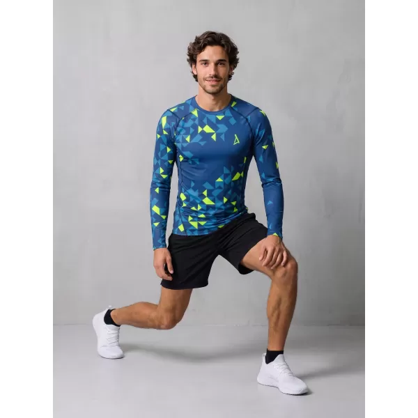 Hochwertiges funktionelles Kompressionsshirt für Herren ALTISPORT VOJ/ALM108TR03 MARINE-NEONGELB 