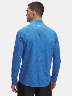 Herren-T-Shirt UNDER ARMOUR UA TECH TEXTURED 1/2 ZIP 1382797-402 BLAU