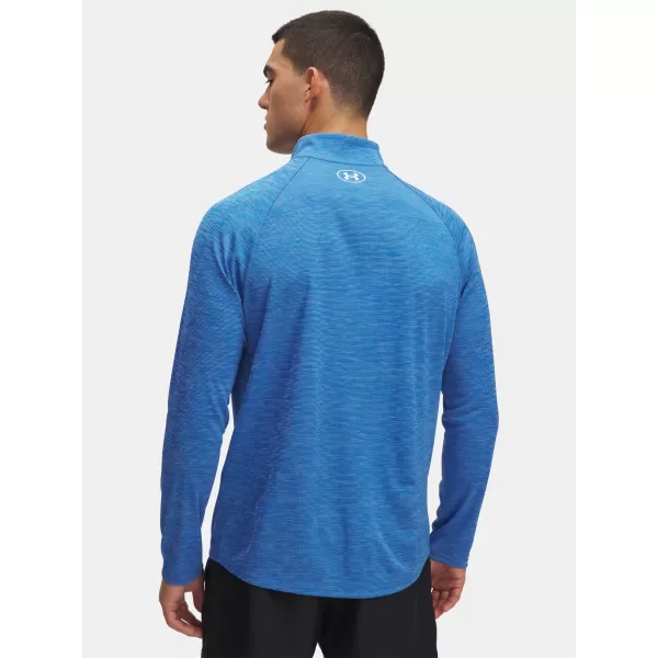  Herren-T-Shirt UNDER ARMOUR UA TECH TEXTURED 1/2 ZIP 1382797-402 BLAU 