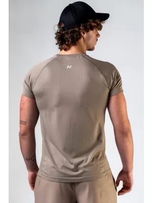 Nahtloses T-Shirt mit kurzen Ärmeln POWER 900 LIGHT BROWN ASH Nebbia