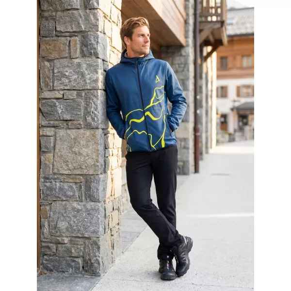  Premium-Softshelljacke für Herren ALTISPORT VOJ/ALM073JACK01 MARINEBLAU/NEONGELB 