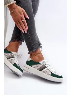Damen-Sneaker D&A LR110 WEIß/GRÜN