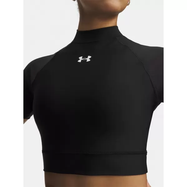  Damen-T-Shirt HEATGEAR CROP MOCK SS 6010006-008 SCHWARZ Under Armour 