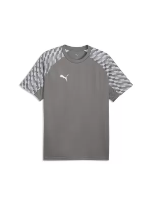Herren-T-Shirt PUMA TEAMLIGA26 JERSEY 659721_13 FLAT MEDIUM GRAY/ FLACHES MITTELGRAU/PUMAWEIß