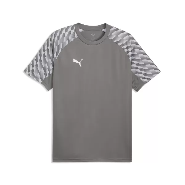  Herren-T-Shirt PUMA TEAMLIGA26 JERSEY 659721_13 FLAT MEDIUM GRAY/ FLACHES MITTELGRAU/PUMAWEIß 