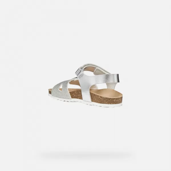  Sandalen für Mädchen GEOX ADRIEL J028MC0BNEWC1007 SILBER 