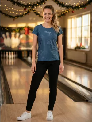 Premium-Weihnachts-T-Shirt für Damen ALTISPORT VOJ/ALWVN7TR06 BLAU
