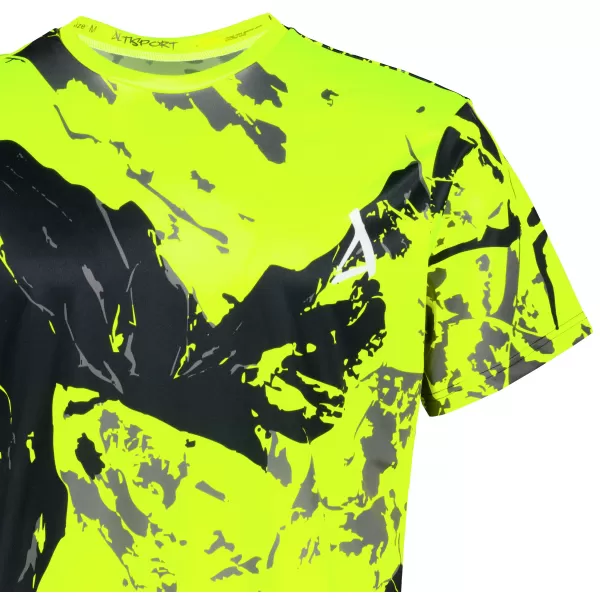 Premium-T-Shirt für Herren ALTISPORT VOJ/ALM131TR01 FLUOGELB/SCHWARZ 