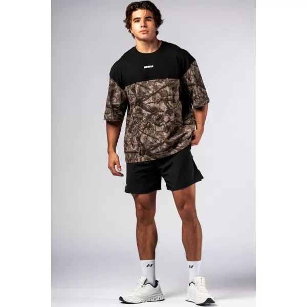  Übergroßes T-Shirt POWER 898 HELLBRAUN CAMO Nebbia 