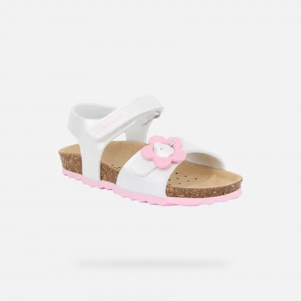  Sandalen für Mädchen GEOX CHALKI B552RD000NFC1000 WEIß 